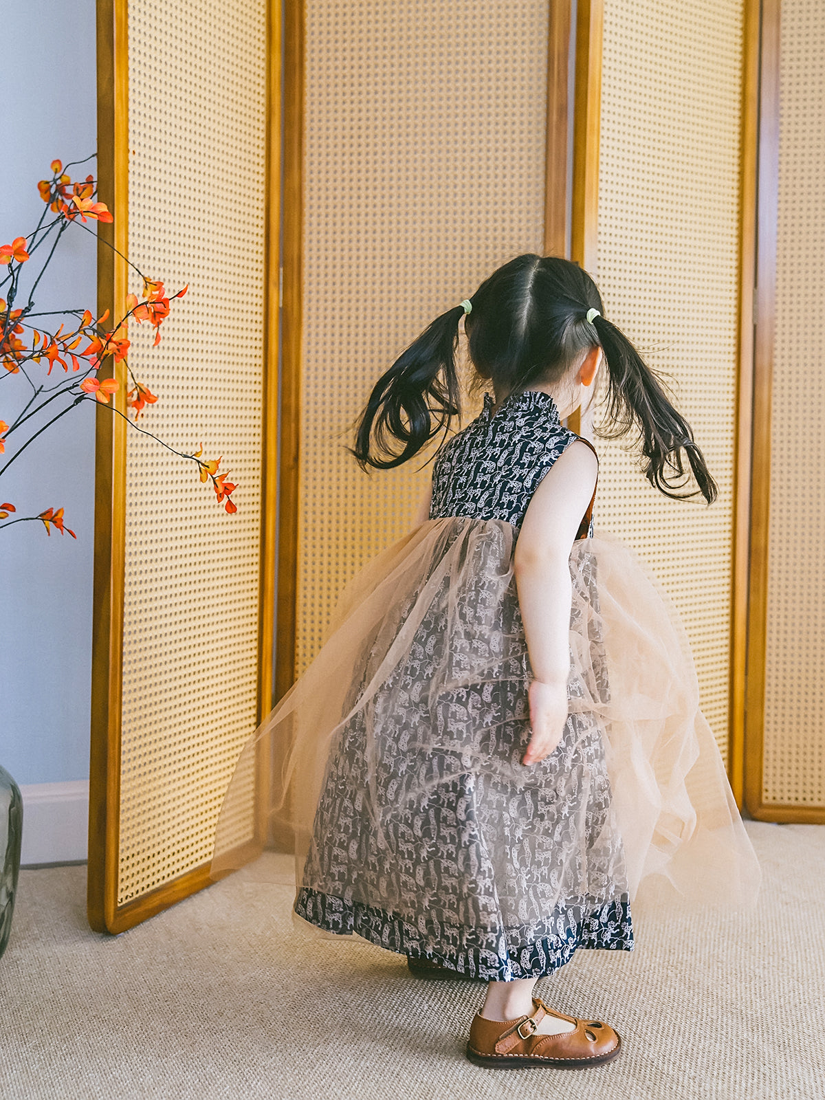 Animal Print Tulle Dress back view