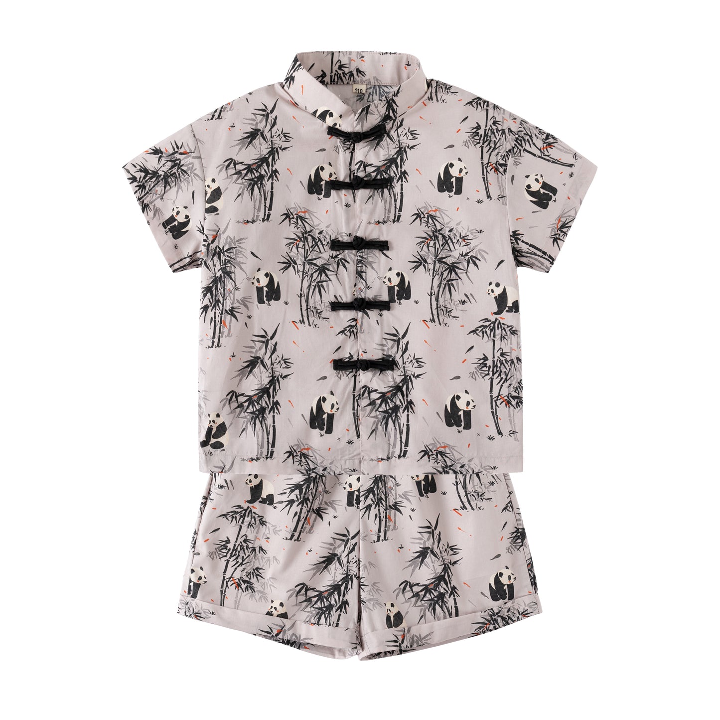 Panda Bamboo boy's shirt and shorts set front view