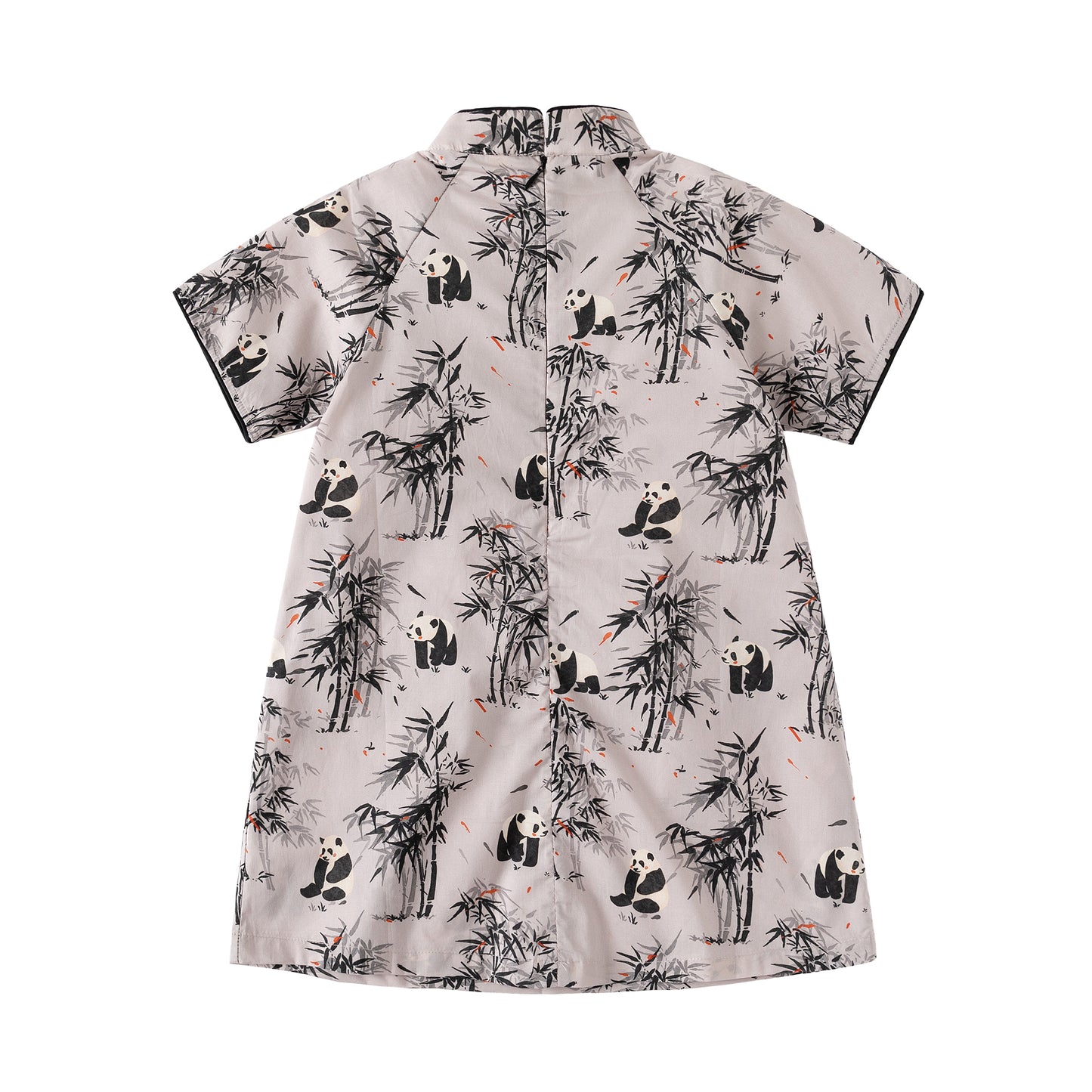 Panda Bamboo girl's qipao dress back view