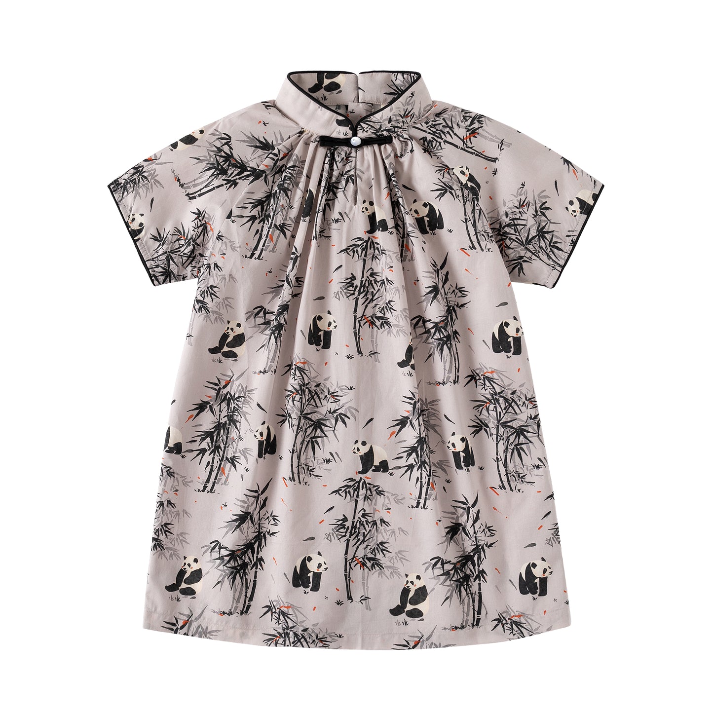 Panda Bamboo girl's qipao dress front view