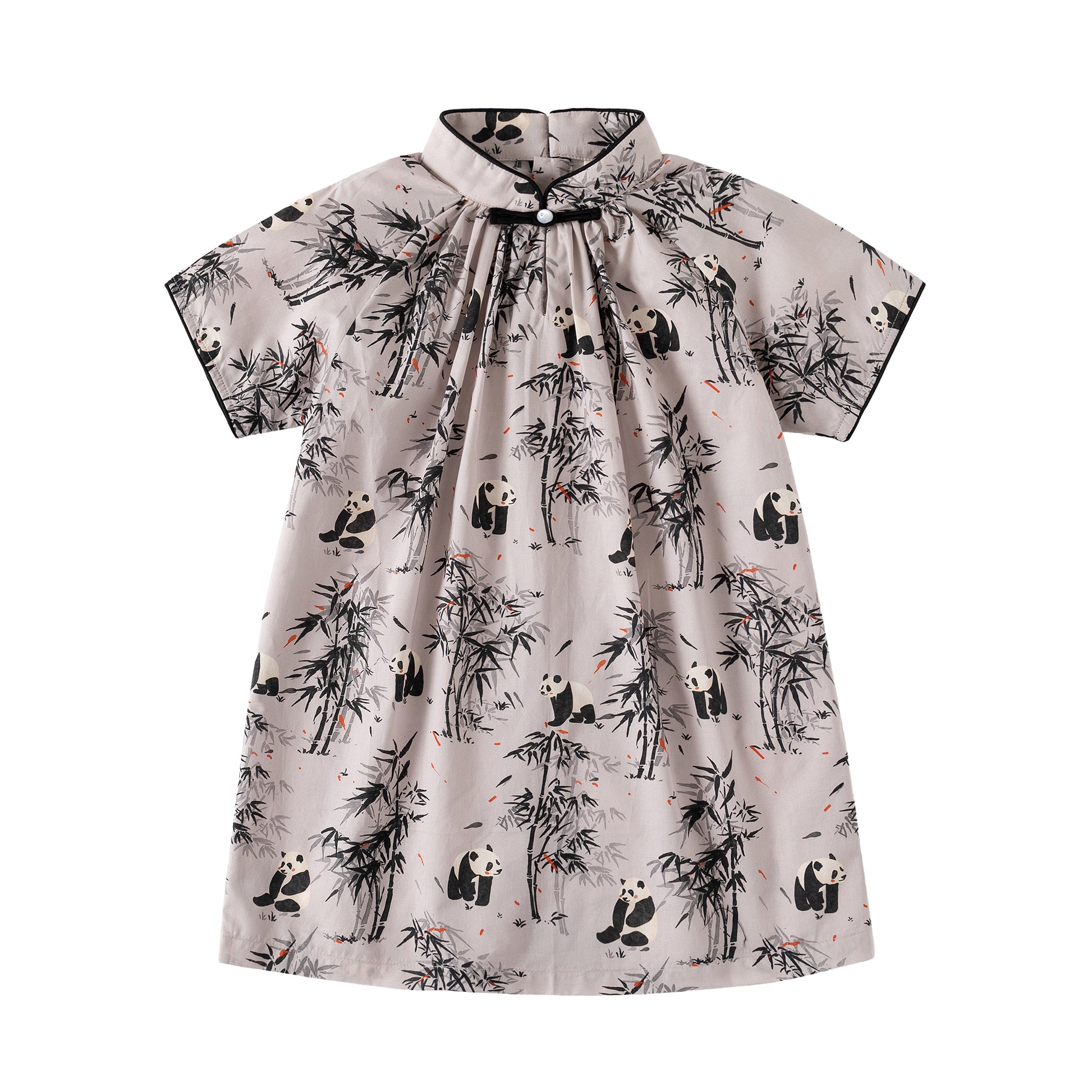 Panda Bamboo girl's qipao dress front view