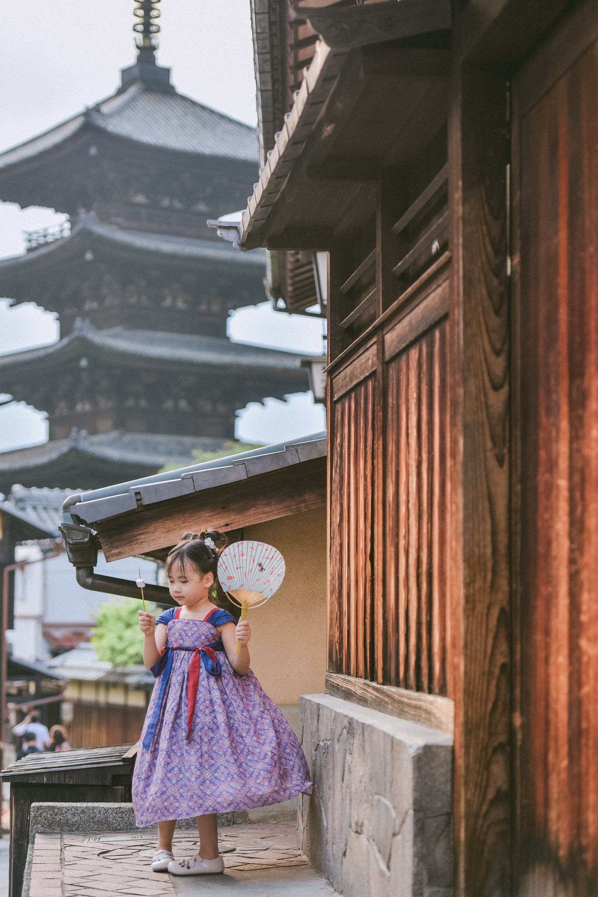 Purple Cloud girls' Hanfu-inspired dress, side view